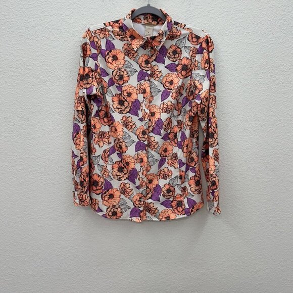 Duluth Trading Co Sidewinder Floral Long Sleeve Button Shirt 37802 Womens Small - Picture 1 of 4